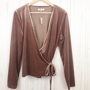 Madewell velvet wrap top